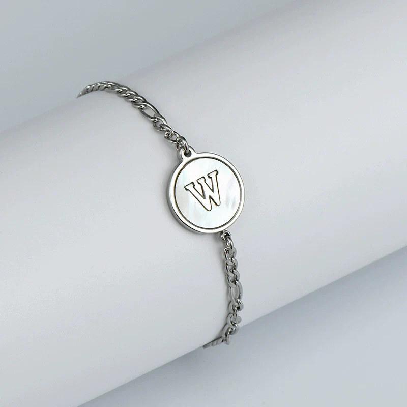 316L Stainless Steel Geometric Letter Bracelet For Women - Image 27