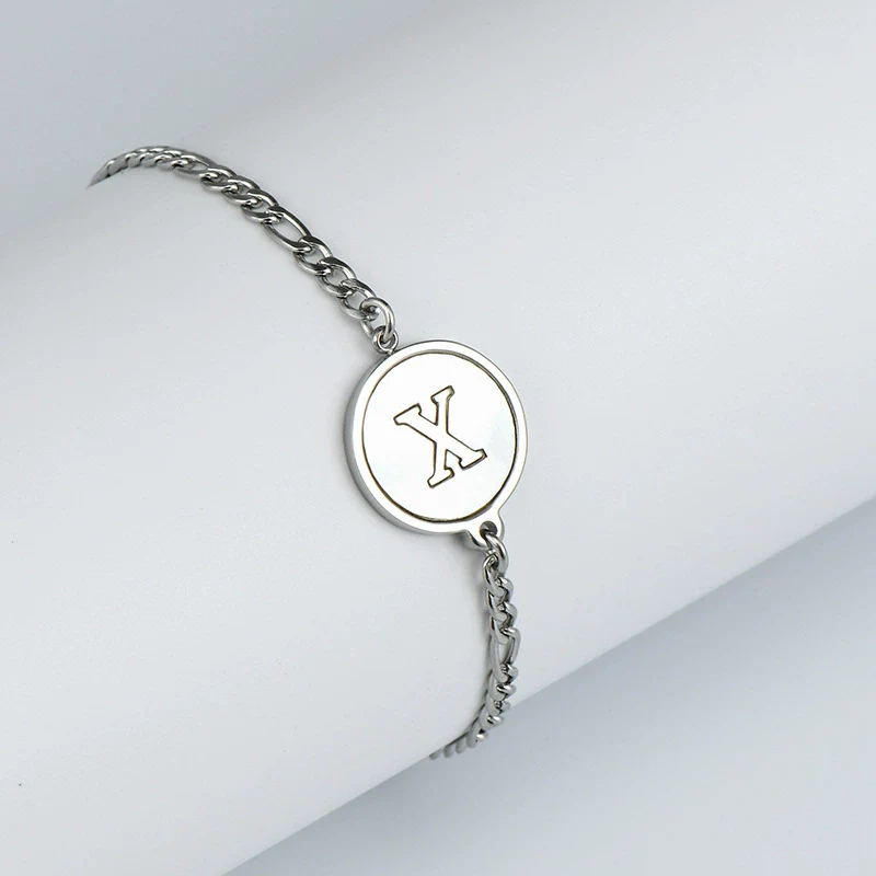 316L Stainless Steel Geometric Letter Bracelet For Women - Image 28