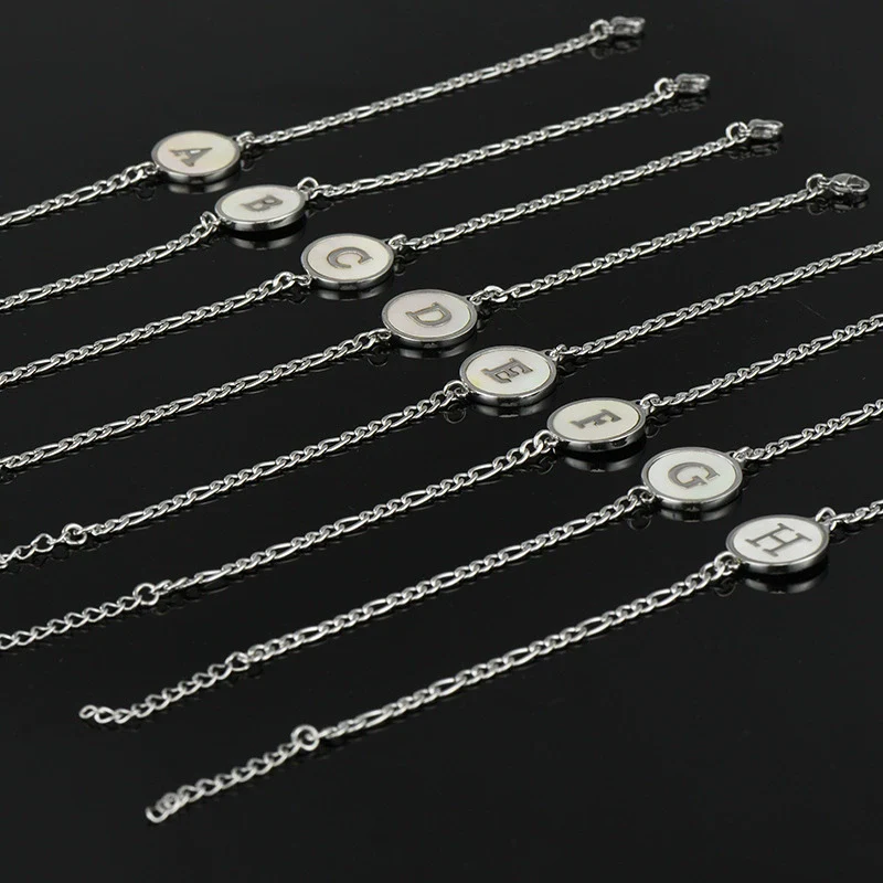 316L Stainless Steel Geometric Letter Bracelet For Women - Image 3