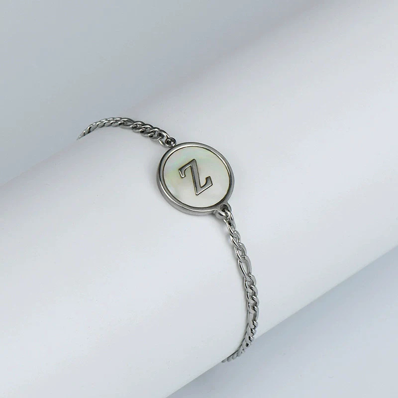 316L Stainless Steel Geometric Letter Bracelet For Women - Image 30
