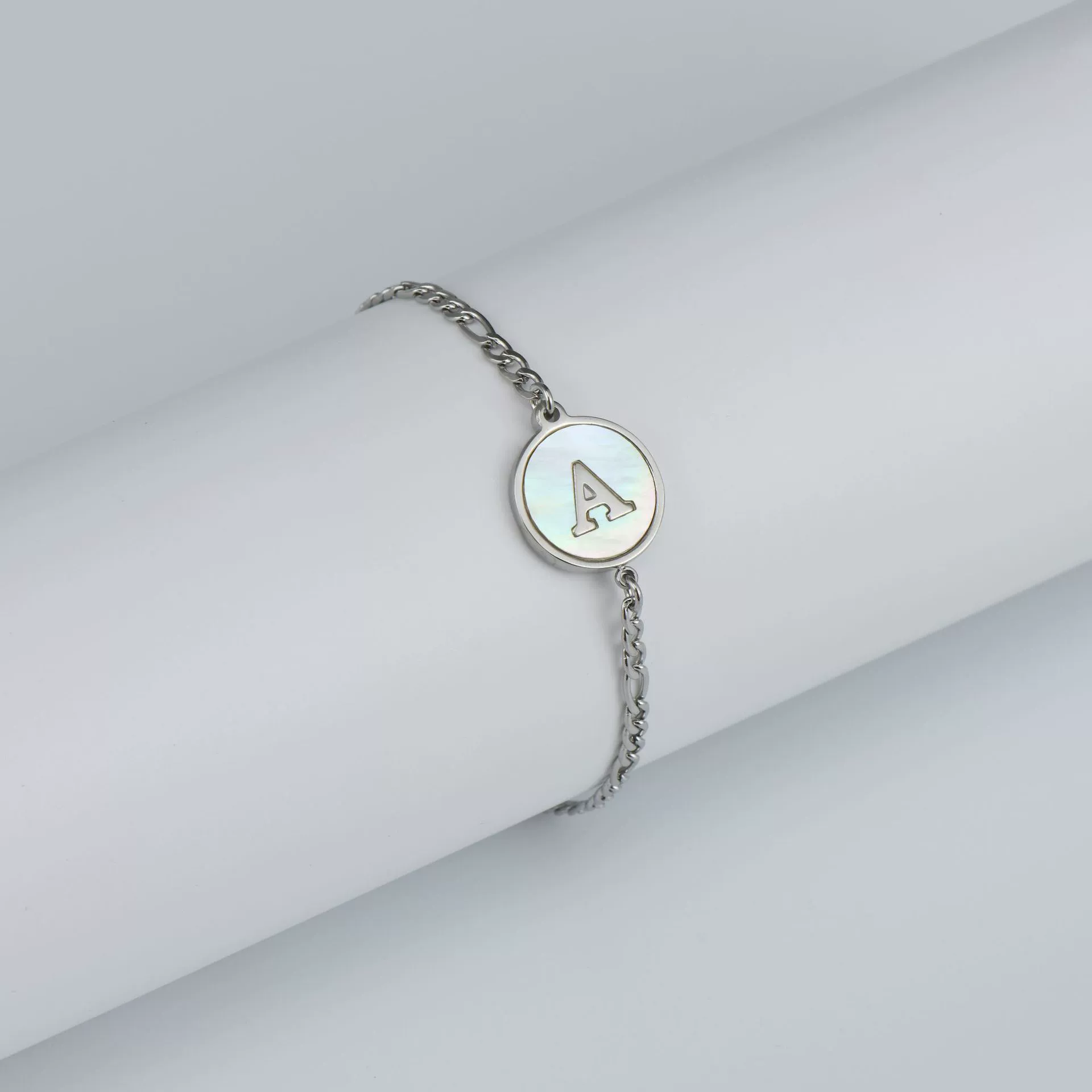 316L Stainless Steel Geometric Letter Bracelet For Women - Image 5