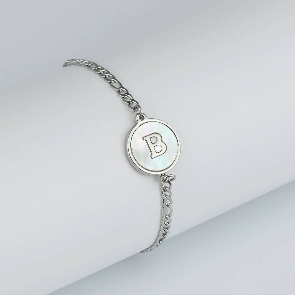 316L Stainless Steel Geometric Letter Bracelet For Women - Image 6