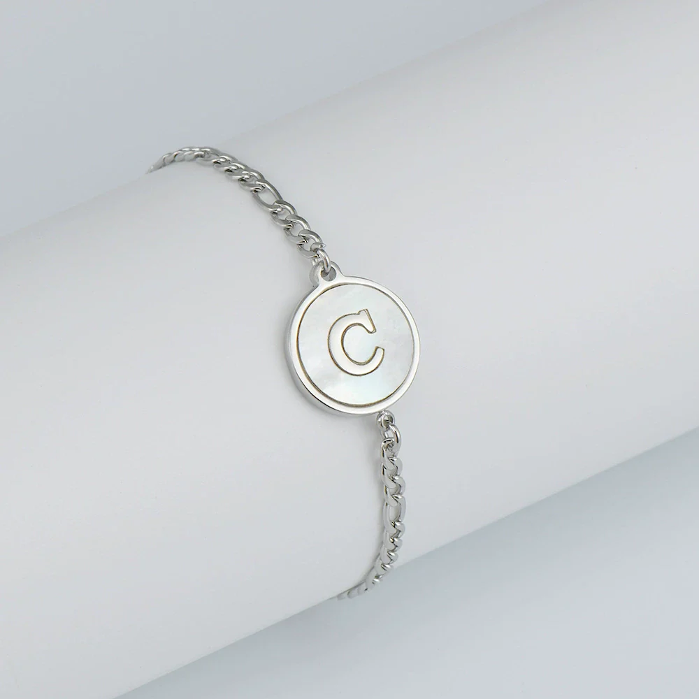 316L Stainless Steel Geometric Letter Bracelet For Women - Image 7
