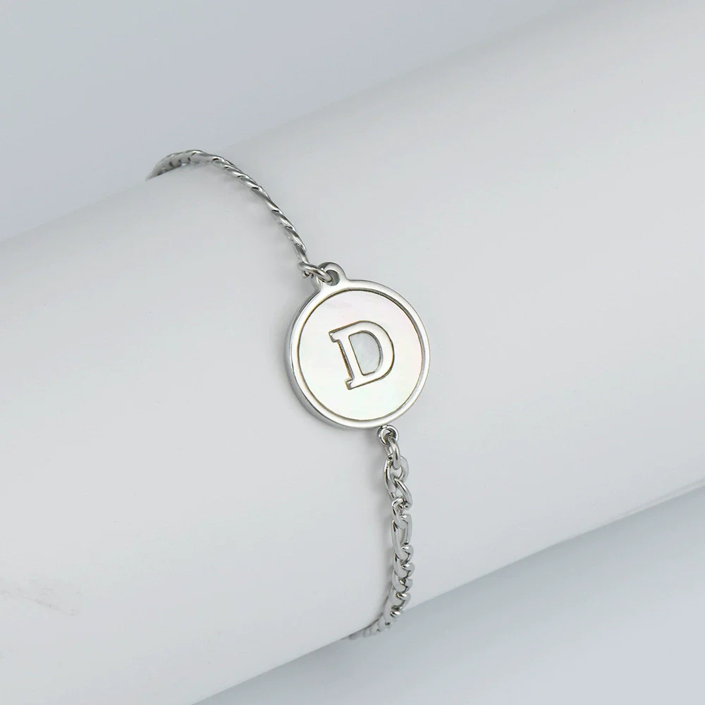 316L Stainless Steel Geometric Letter Bracelet For Women - Image 8