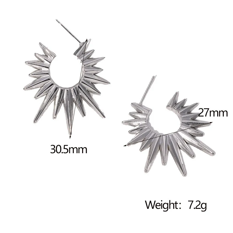 Stainless Steel Geometric Minimalist Retro 18K Goldplated Electroplated Women's Earrings - Image 6