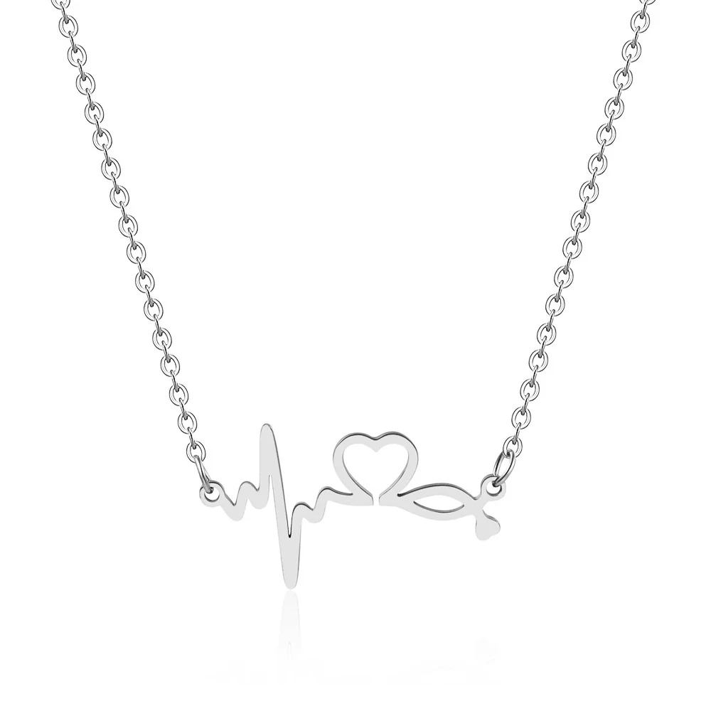 Stainless Steel Geometric Mother And Child Pendant Necklace With Snake Bone Chain Real Gold Electroplated - Image 11