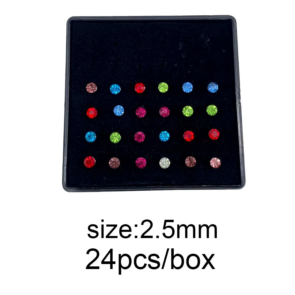 Stainless Steel Geometric Nose Nail Nose Ring Inlaid With Artificial And Semiprecious Stones For Women - Image 30
