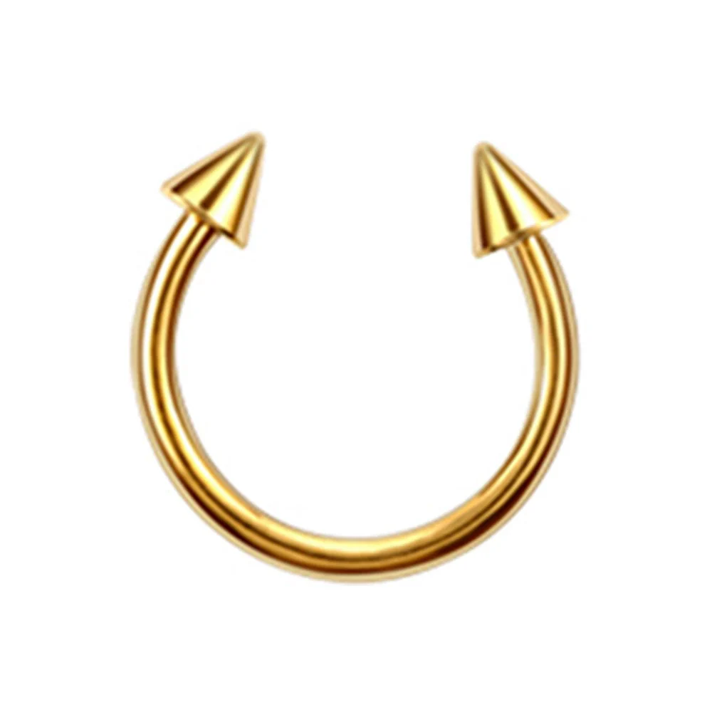Stainless Steel Geometric Nose Ring Body Puncture Jewelry Electroplated - Image 11