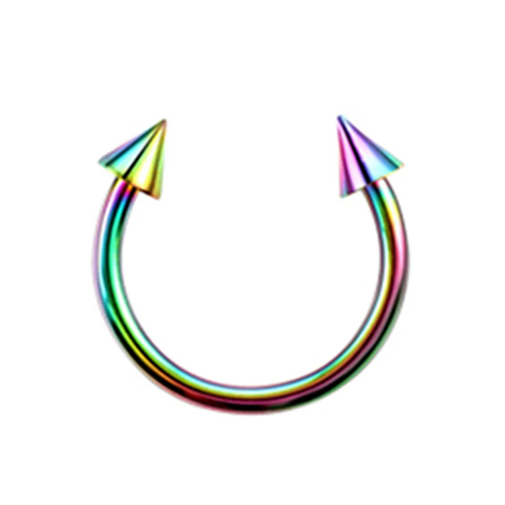 Stainless Steel Geometric Nose Ring Body Puncture Jewelry Electroplated - Image 13