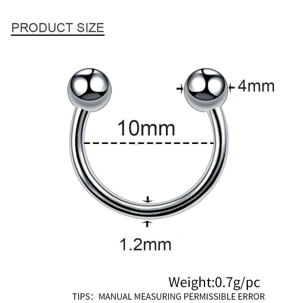 Stainless Steel Geometric Nose Ring Body Puncture Jewelry Electroplated - Image 4