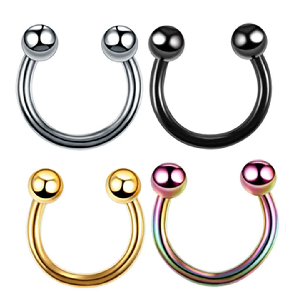 Stainless Steel Geometric Nose Ring Body Puncture Jewelry Electroplated - Image 5