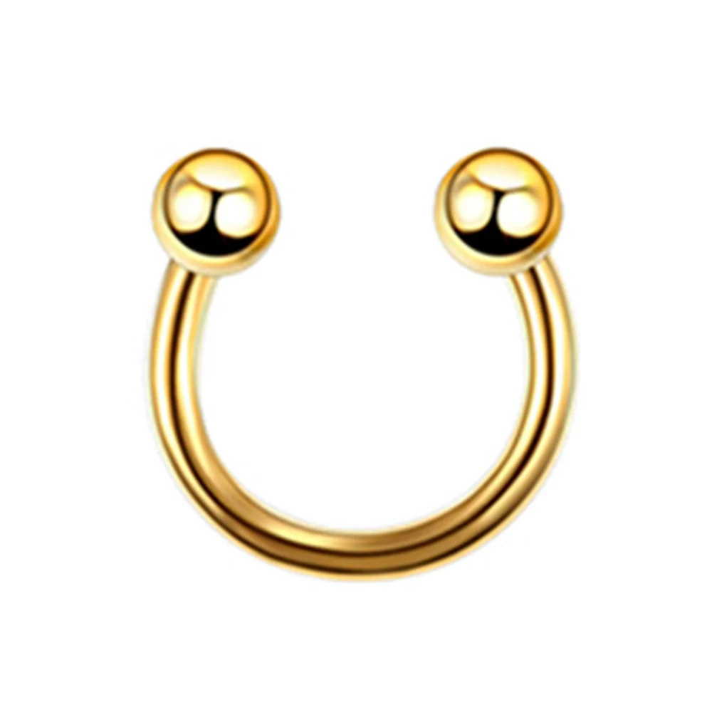 Stainless Steel Geometric Nose Ring Body Puncture Jewelry Electroplated - Image 7