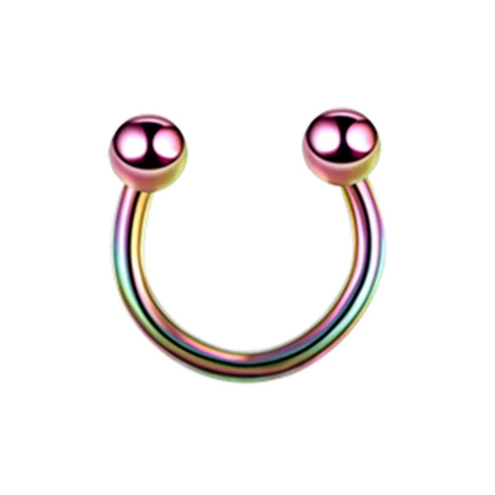 Stainless Steel Geometric Nose Ring Body Puncture Jewelry Electroplated - Image 9
