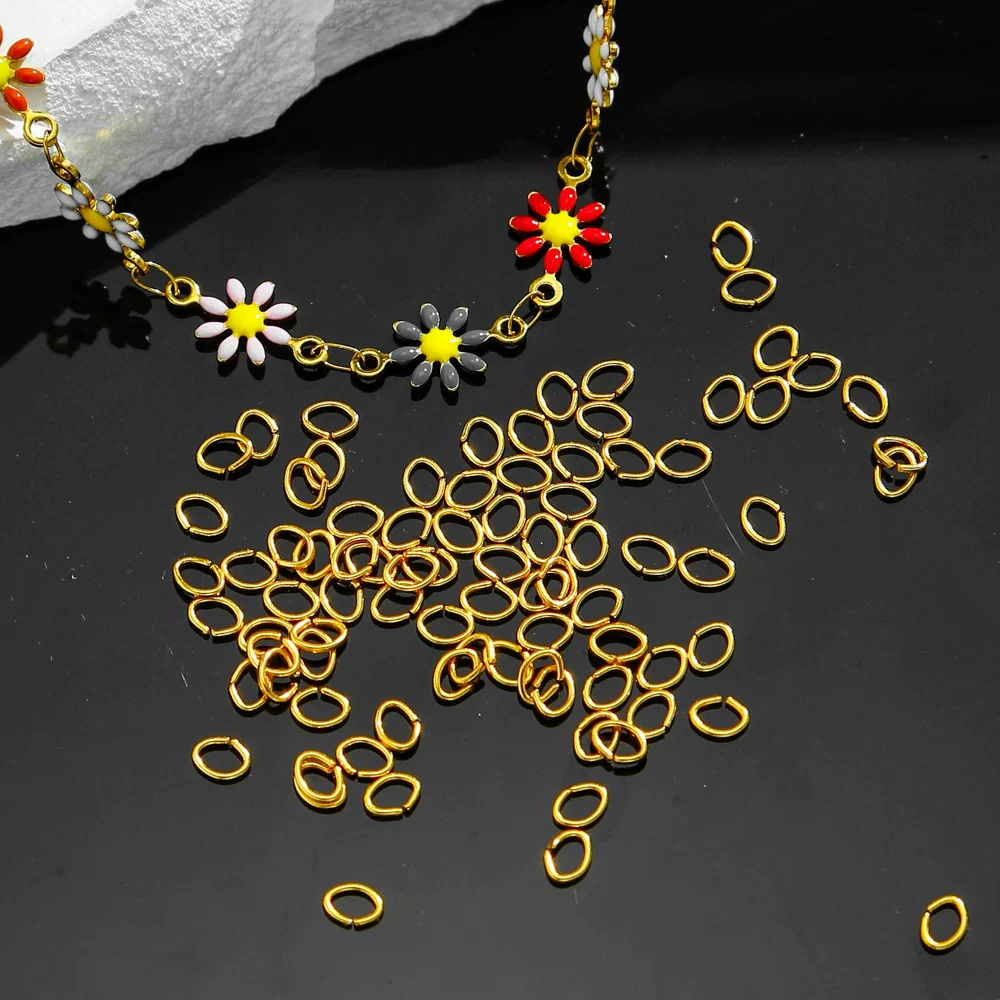Stainless Steel Geometric Open Ring Connector Vacuum Electroplated Diy Chain Accessories - Image 2