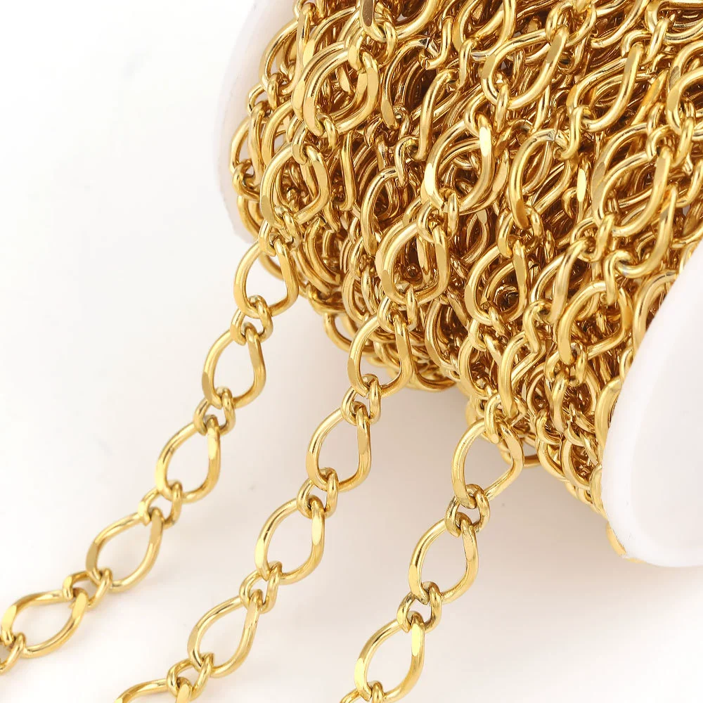 Stainless Steel Geometric Oval Knot Chain Jewelry Accessories With Totem Pattern And Electroplating For Diy Necklace Bracelet Hiphop Style - Image 5