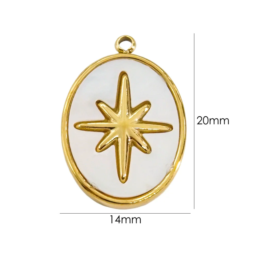 Stainless Steel Geometric Pendant Furnace Electroplated 14K Gold Fine Polished Colorpreserving Diy Accessories - Image 6