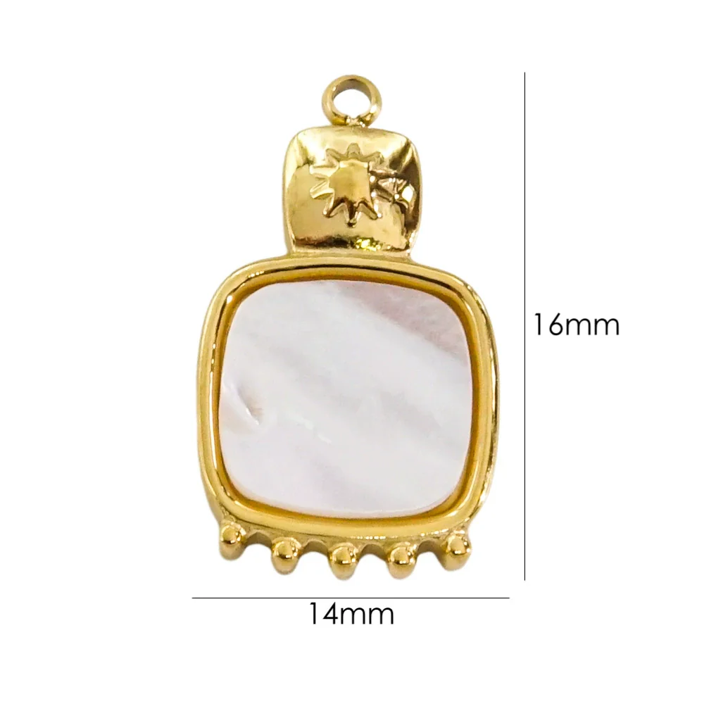 Stainless Steel Geometric Pendant Furnace Electroplated 14K Gold Fine Polished Colorpreserving Diy Accessories - Image 7