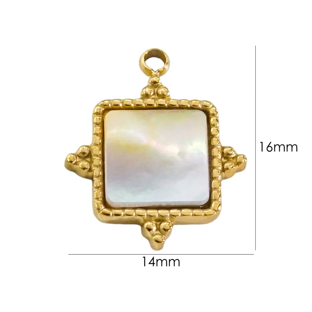 Stainless Steel Geometric Pendant Furnace Electroplated 14K Gold Fine Polished Colorpreserving Diy Accessories - Image 9