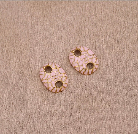Stainless Steel Geometric Pig Nose Double Hole Pendant Handmade Jewelry Electroplated 18K Gold - Image 8