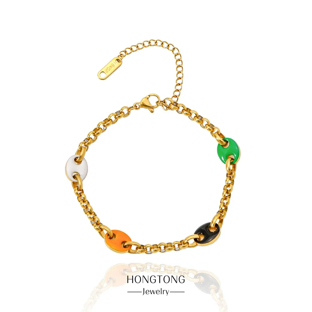 Stainless Steel Geometric Pig Nose Electroplating Unisex Bracelet Jewelry