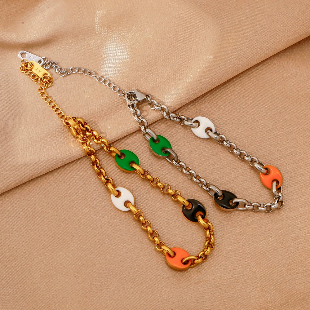 Stainless Steel Geometric Pig Nose Electroplating Unisex Bracelet Jewelry - Image 2