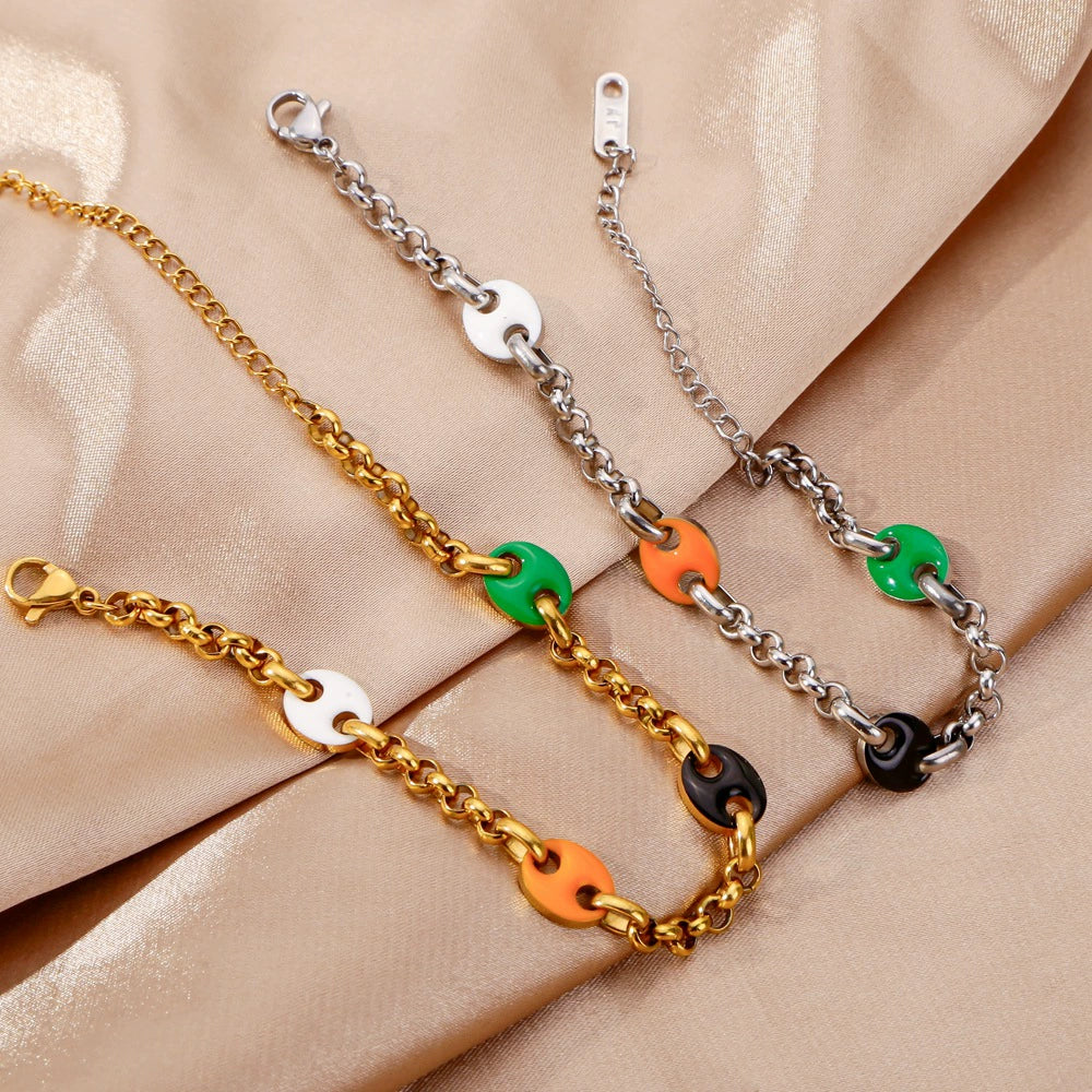 Stainless Steel Geometric Pig Nose Electroplating Unisex Bracelet Jewelry - Image 3
