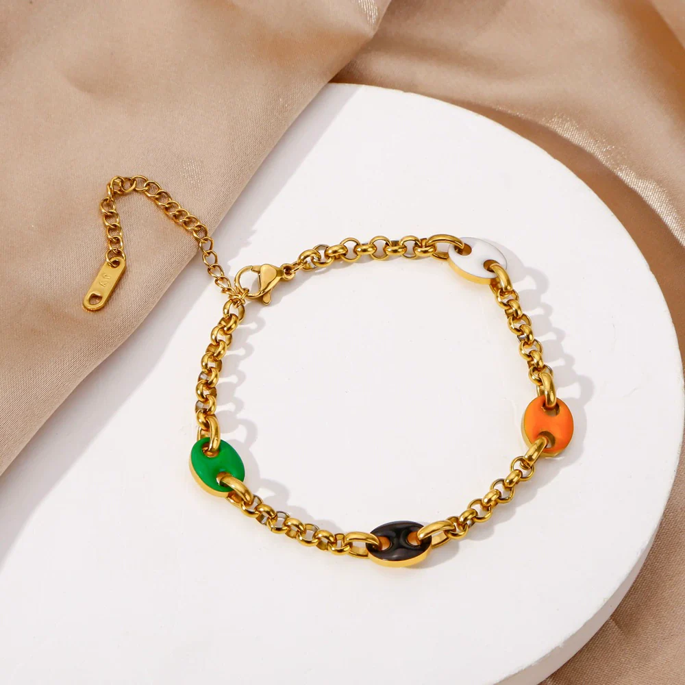 Stainless Steel Geometric Pig Nose Electroplating Unisex Bracelet Jewelry - Image 4