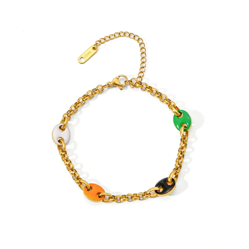 Stainless Steel Geometric Pig Nose Electroplating Unisex Bracelet Jewelry - Image 5