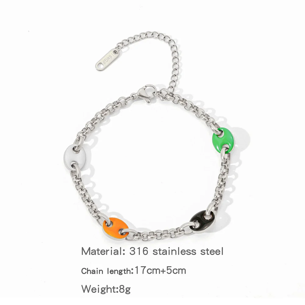Stainless Steel Geometric Pig Nose Electroplating Unisex Bracelet Jewelry - Image 7