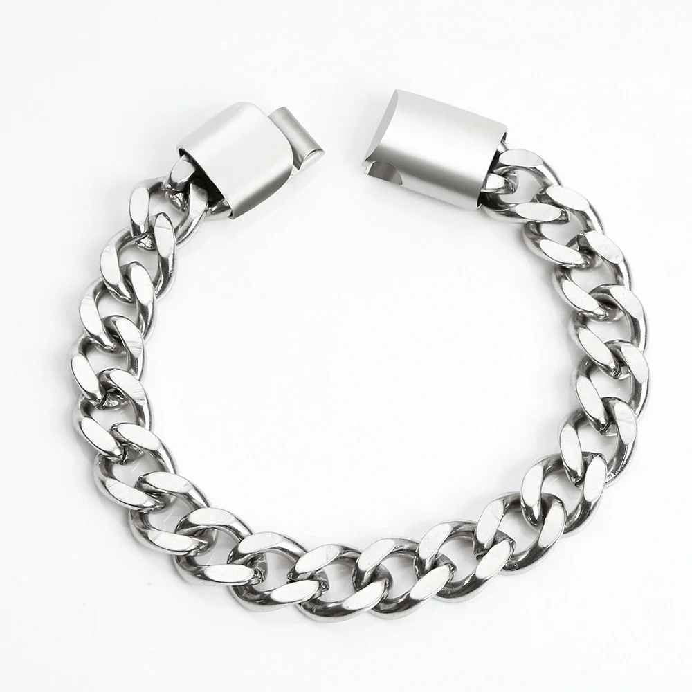 Stainless Steel Geometric Polished Bracelet For Men