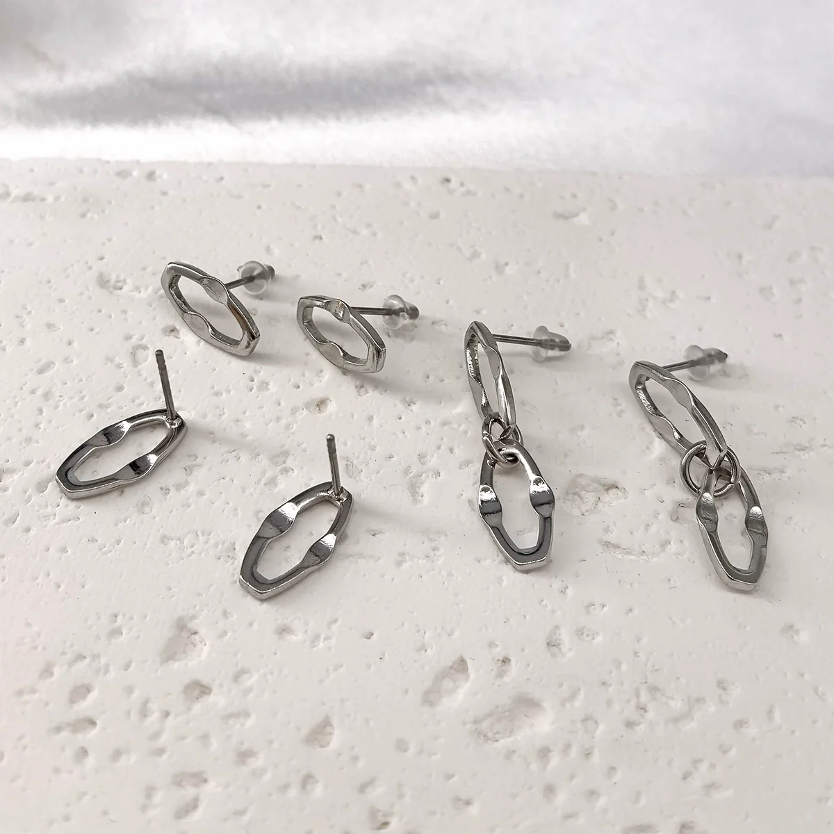 Stainless Steel Geometric Prismatic Unisex Earrings With Cool And Personalized Style And Polish Technology - Image 3