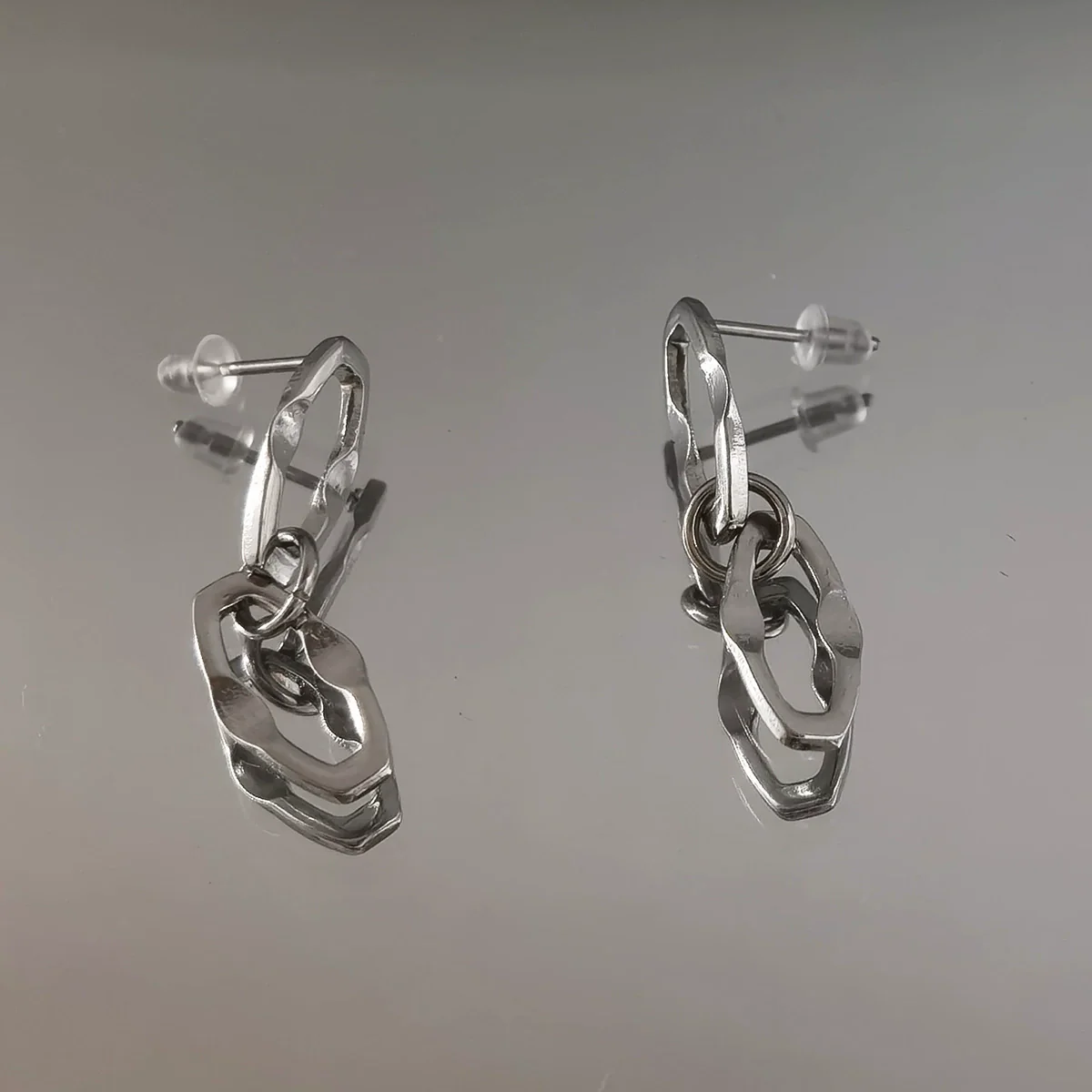 Stainless Steel Geometric Prismatic Unisex Earrings With Cool And Personalized Style And Polish Technology - Image 4