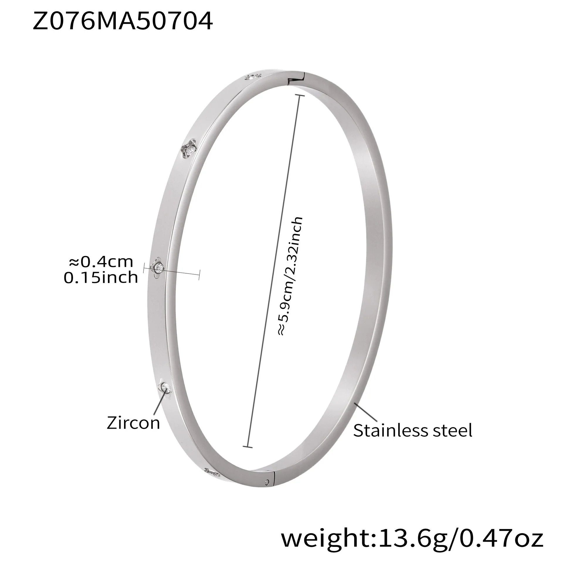 Stainless Steel Geometric Ring And Bracelet Combination Inlaid With Zircon Electroplated - Image 11