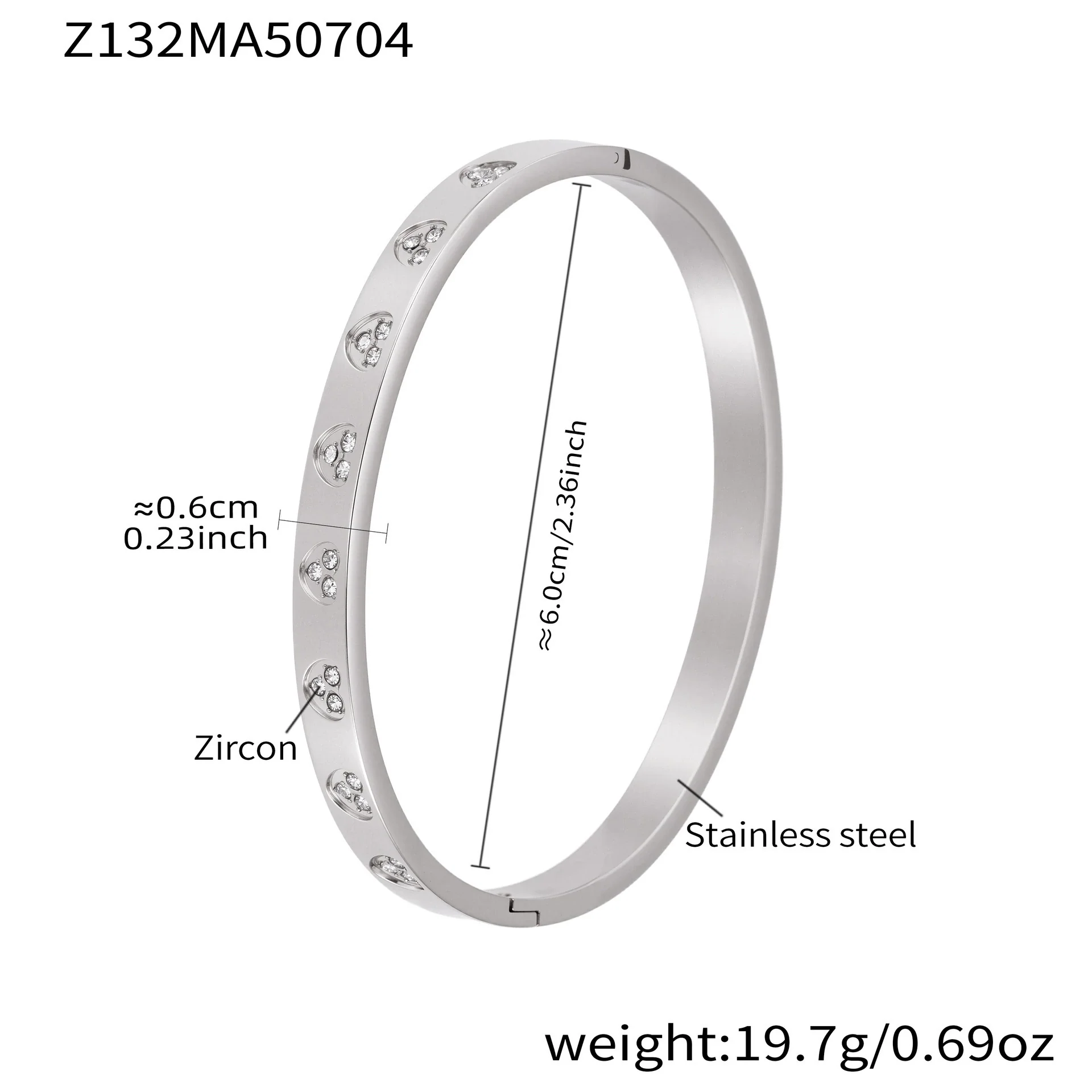 Stainless Steel Geometric Ring And Bracelet Combination Inlaid With Zircon Electroplated - Image 15