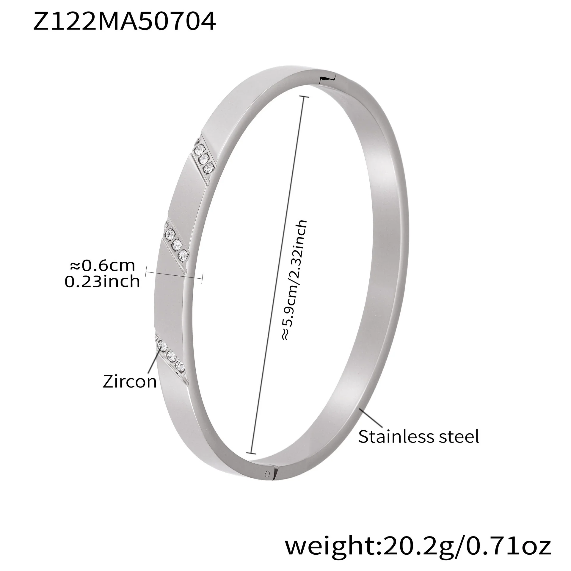 Stainless Steel Geometric Ring And Bracelet Combination Inlaid With Zircon Electroplated - Image 7