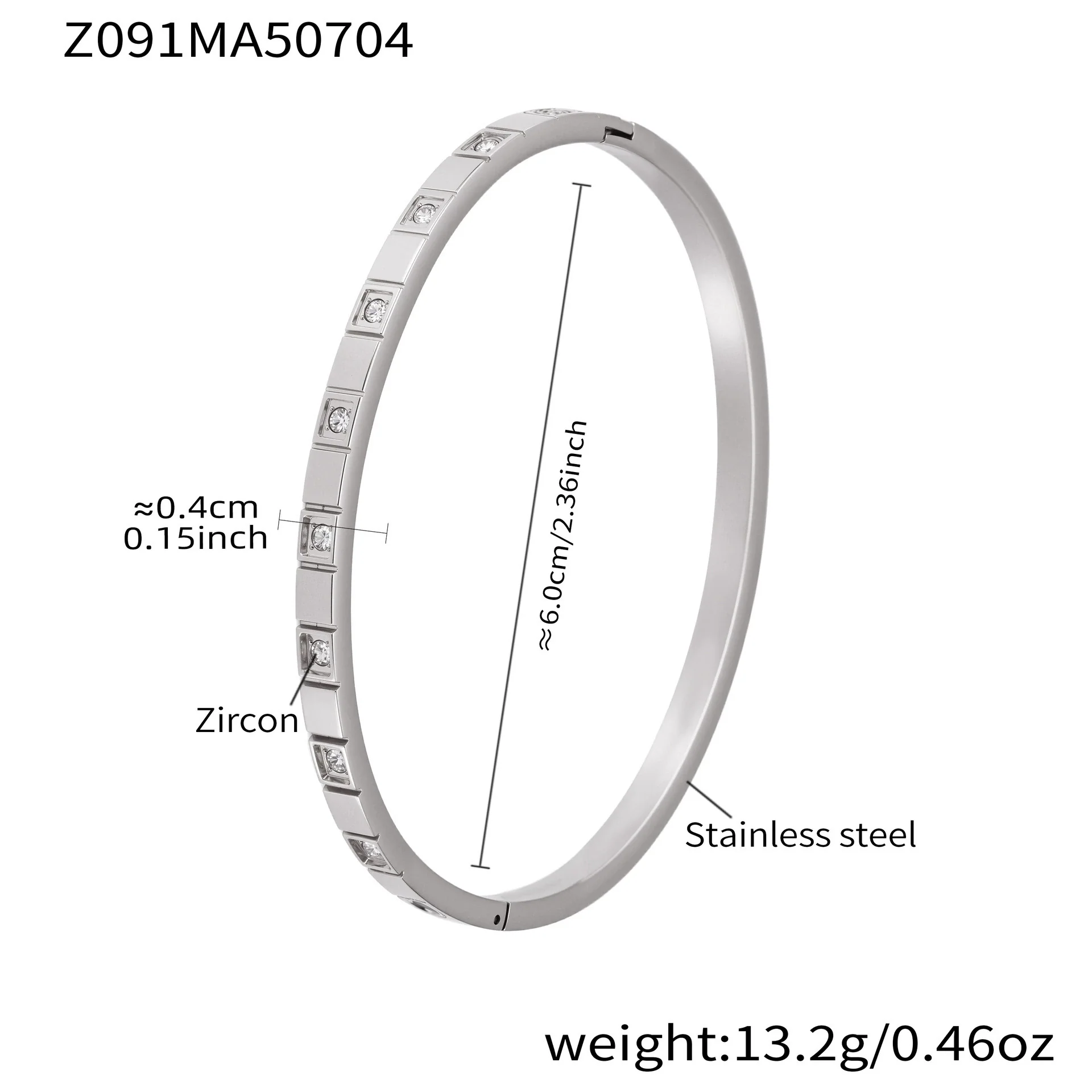 Stainless Steel Geometric Ring And Bracelet Combination Inlaid With Zircon Electroplated - Image 9