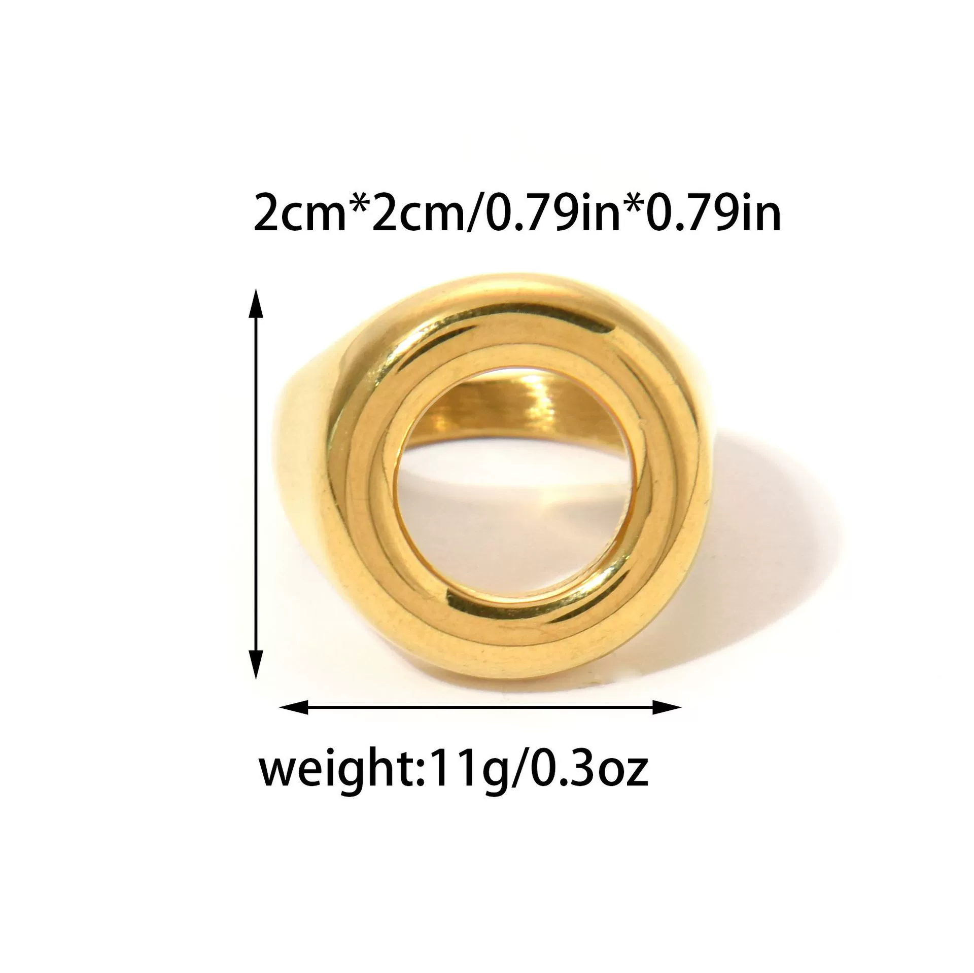 Stainless Steel Geometric Ring Literary Retro Style Electroplated - Image 6