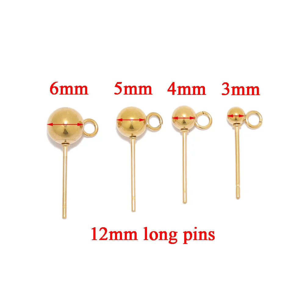 Stainless Steel Geometric Round Bead Hoop Earrings With 18K Gold Colorpreserving Plated And Soldering Process - Image 3
