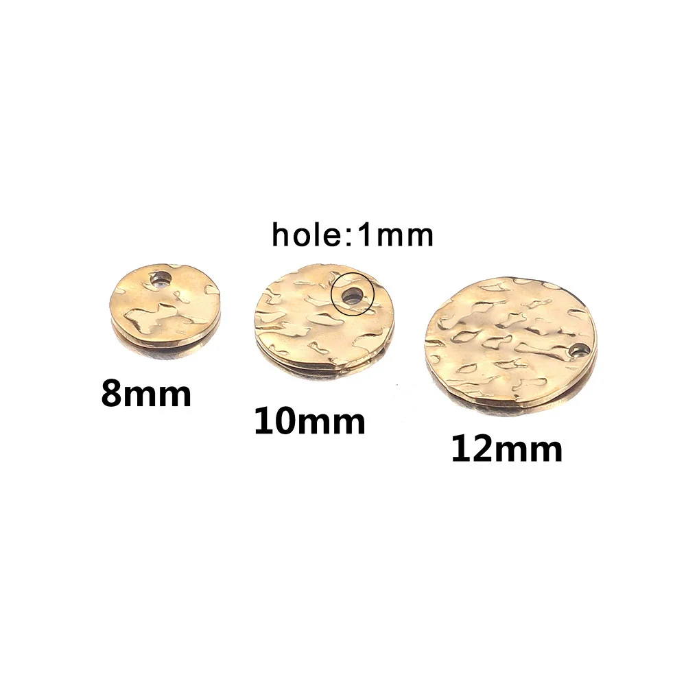 Stainless Steel Geometric Round Embossed Wafer Pendant With Hole Electroplated Jewelry Accessories For Diy Earrings And Necklace - Image 8