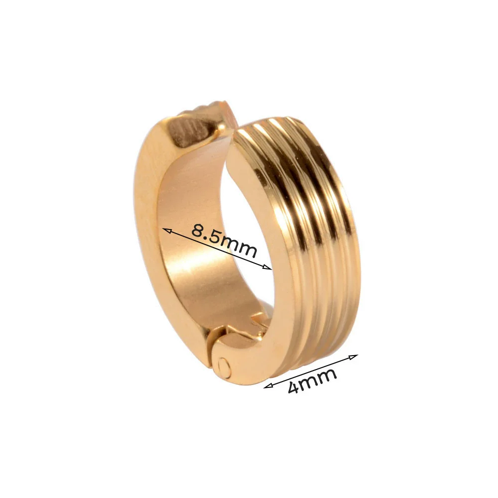 Stainless Steel Geometric Round Frosted Electroplated Unisex Earrings - Image 7