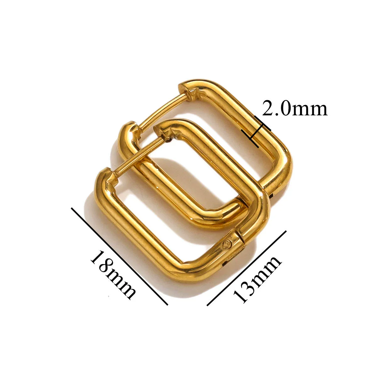 Stainless Steel Geometric Square Rectangular Earring Buckle Diy Jewelry Accessories Vacuum Plated Waterproof Simple Fashion - Image 11
