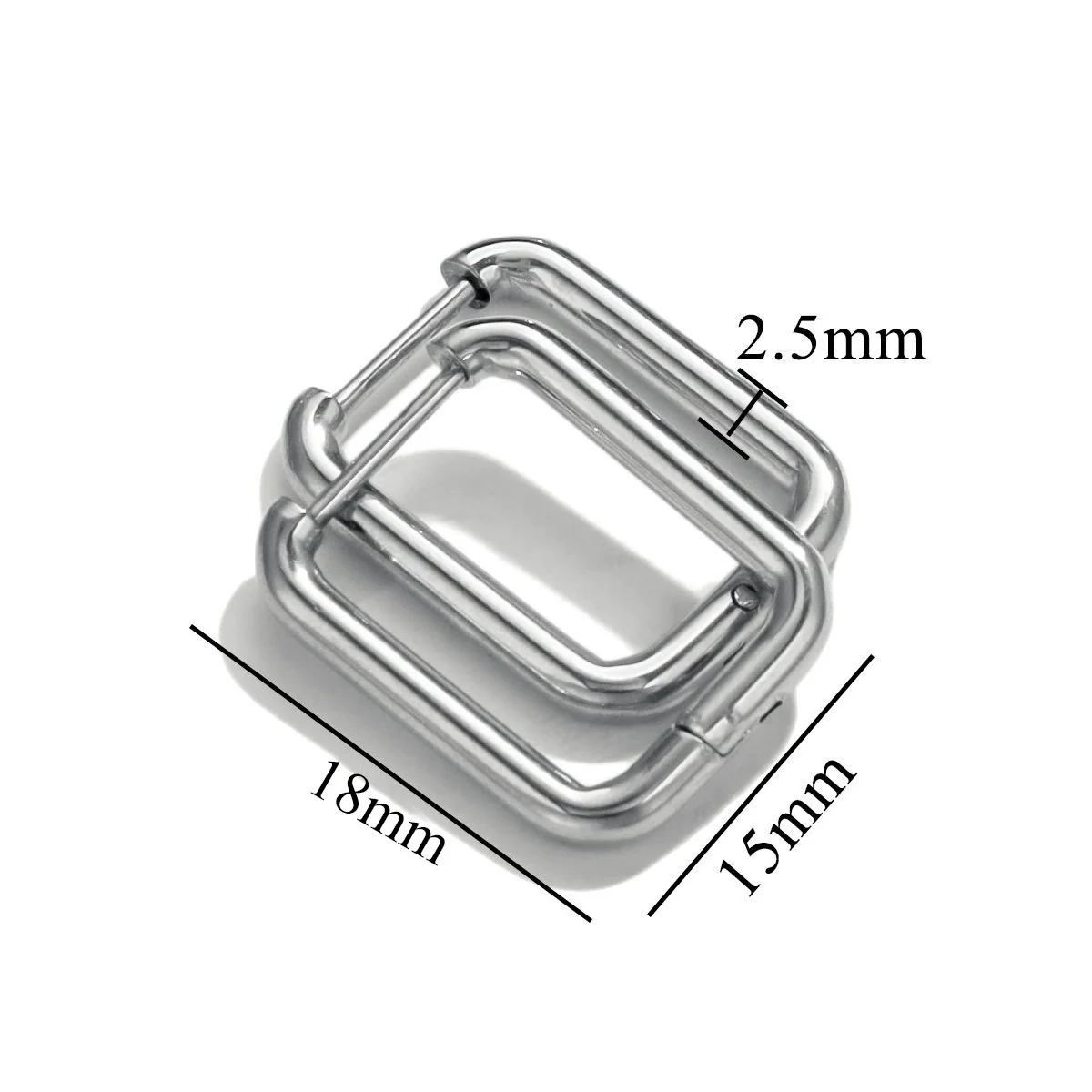 Stainless Steel Geometric Square Rectangular Earring Buckle Diy Jewelry Accessories Vacuum Plated Waterproof Simple Fashion - Image 6