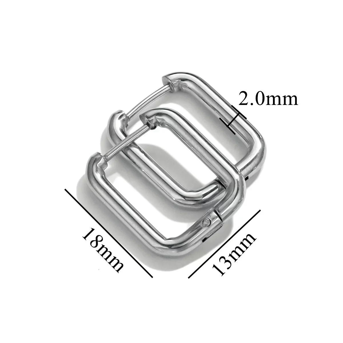 Stainless Steel Geometric Square Rectangular Earring Buckle Diy Jewelry Accessories Vacuum Plated Waterproof Simple Fashion - Image 8