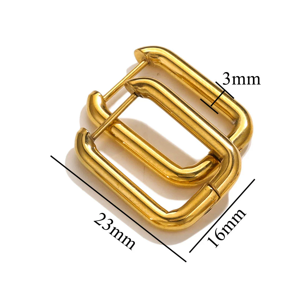 Stainless Steel Geometric Square Rectangular Earring Buckle Diy Jewelry Accessories Vacuum Plated Waterproof Simple Fashion - Image 9