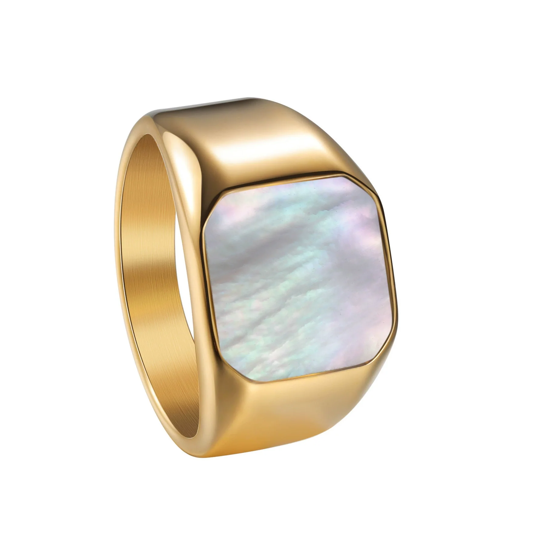 Stainless Steel Geometric Square Ring Electroplating Men's Jewelry - Image 5