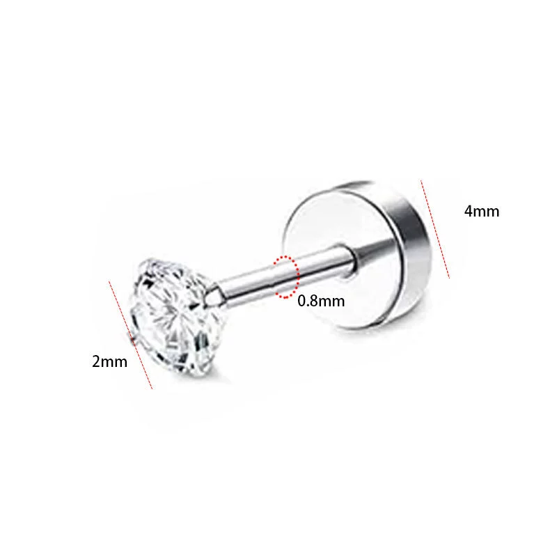 Stainless Steel Geometric Style Earrings Set With Diamonds - Image 30