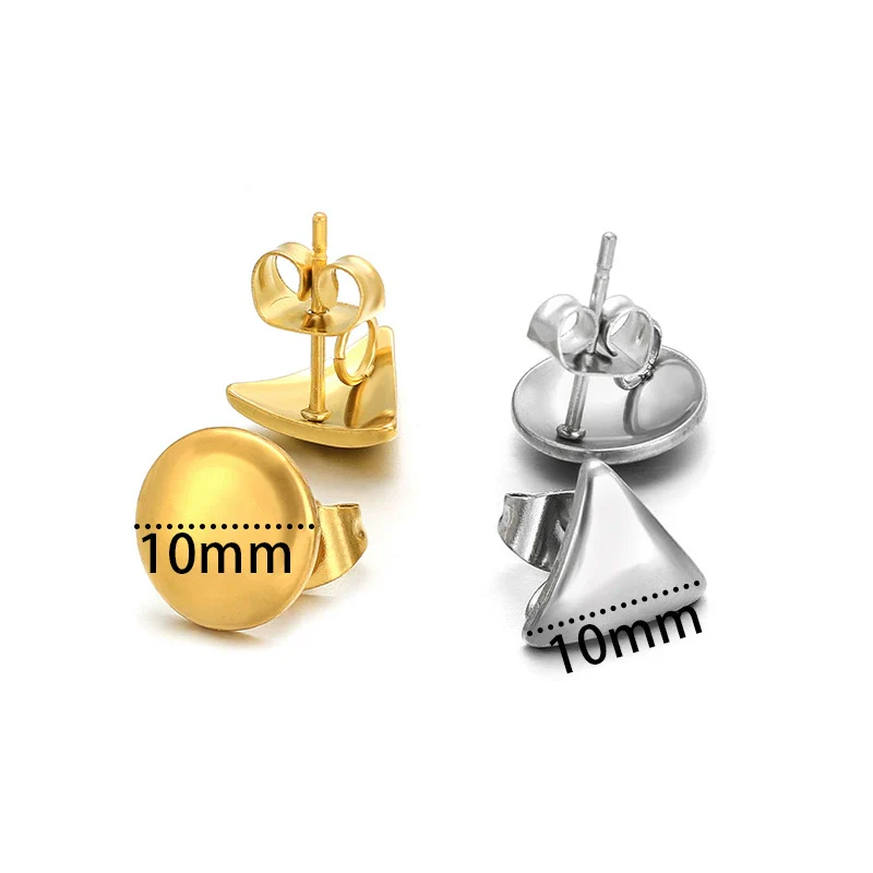Stainless Steel Geometric Triangle 18K Vacuum Plated Solid Color Earrings Jewelry Accessories - Image 3