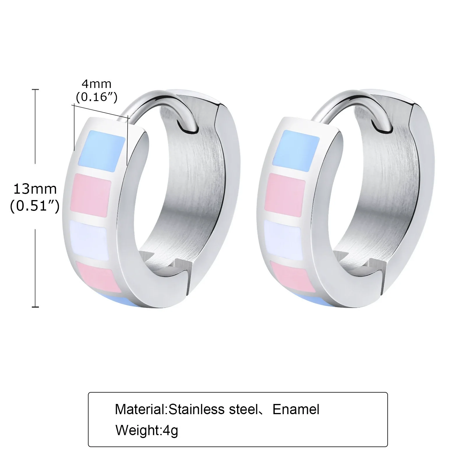 Stainless Steel Geometric Ushaped Colorful Earrings - Image 9