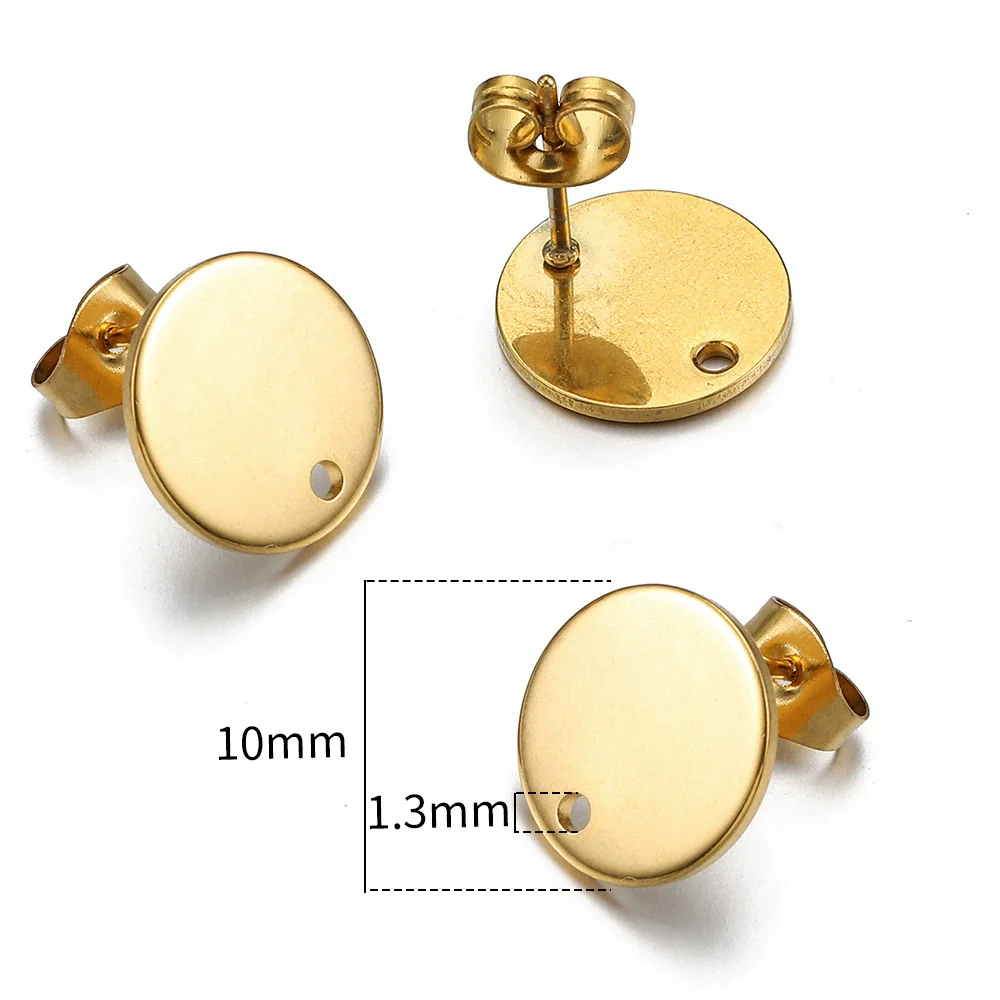 Stainless Steel Geometric Water Drop And Round Earrings Handmade With Electroplating - Image 13