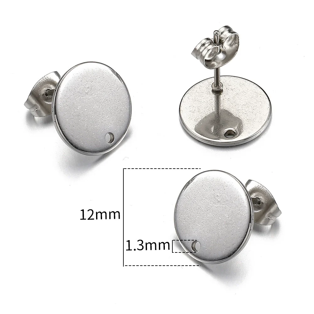 Stainless Steel Geometric Water Drop And Round Earrings Handmade With Electroplating - Image 14